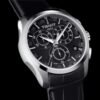 ساعه من tissot تعمل بعدادات بلون اسود وسير اسود من الجلد