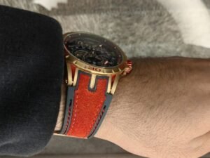 ROGER DUBUIS WATCH BLACK WITH rubber red BELT