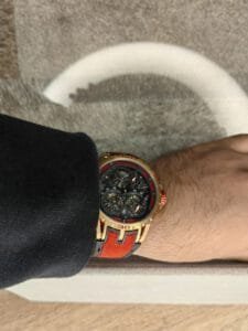 ROGER DUBUIS WATCH BLACK WITH rubber red BELT