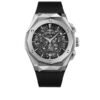 ساعه منHUBLOT تعمل بعدادات بلون رمادى وسير اسود من المطاط