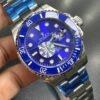 ساعة رولكس صب مارينر ميرور أوريجنال Rolex submariner استيك سيلفر مينا زرقا