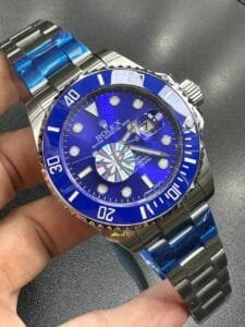 ساعة رولكس صب مارينر ميرور أوريجنال Rolex submariner استيك سيلفر مينا زرقا