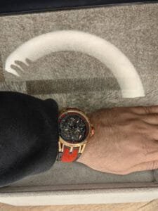 ROGER DUBUIS WATCH BLACK WITH rubber red BELT