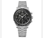ساعة Omega 007 هاي كوبي أسود وفضي 44 مم بسوار ستيل