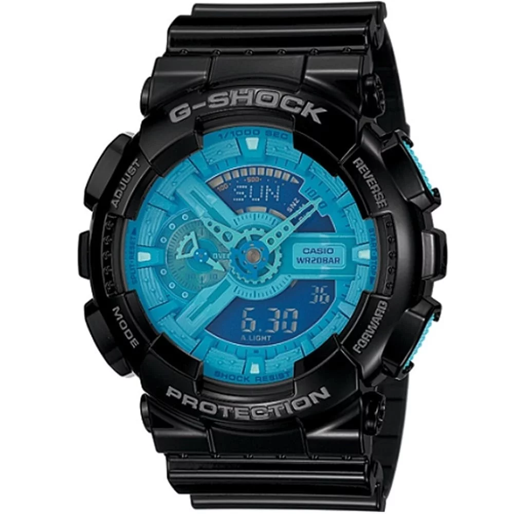 ساعة G‑Shock GA‑110B‑1A2 هاي كوبي أزرق وأسود
