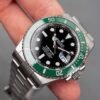 ساعة رولكس صب مارينر ميرور اوريجينال Rolex submariner استيك فضي ومينا لون اسود وفريم اخضر