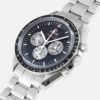 ساعه من007 OMEGA تعمل بعدادات بلون اسود وسير فضي من الستانليس ستيل