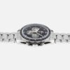 ساعه من007 OMEGA تعمل بعدادات بلون اسود وسير فضي من الستانليس ستيل