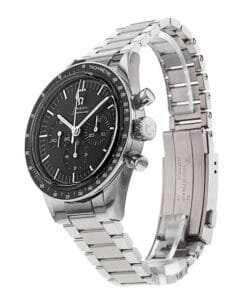 ساعه من007 OMEGA تعمل بعدادات بلون اسود وسير فضي من الستانليس ستيل