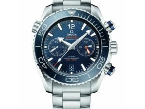 ساعه من007 OMEGA تعمل بعدادات بلون ازرق وسير فضي من الستانليس ستيل