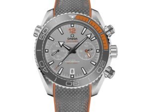 ساعه من007 OMEGA تعمل بعدادات بلون رمادى وسير مطاط رمادى