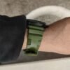 ساعه منpanerai luminor تعمل بعدادات بلون اسود وسير زيتي من المطاط