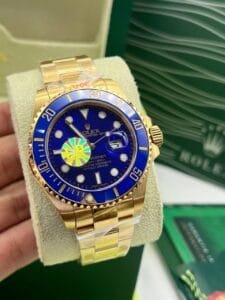 ساعة رولكس صب مارينر ميرور أوريجنال دهبي مينا ازرق Rolex submariner