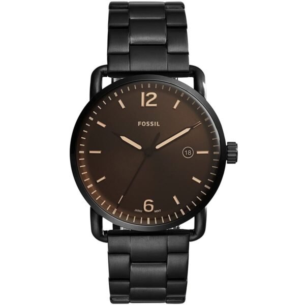 fs5277-fossil-watch-men-black-metal-commuter ساعه فوسيل للرجال FS5277