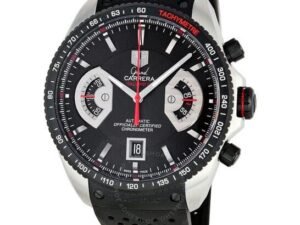 TAG HEUER GRAND CARRERA CALIBRE 17 CHRONOGRAPH WATCH BLACK WITH RUBBER BLACK BELT