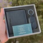 محفظة امبوريو ارماني جلد اسود للرجال