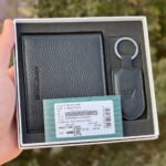 محفظة امبوريو ارماني جلد اسود للرجال