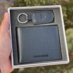 محفظة امبوريو ارماني جلد اسود للرجال