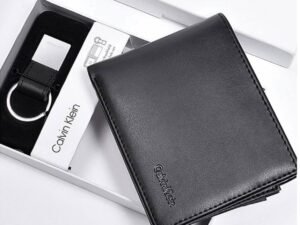 طقم Calvin Klein محفظة +ميدالية جلد طبيعي