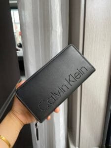 محفظة Calvin Klein للنساء جلد طبيعي اسود اصلية