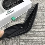 طقم محفظة +حزام لاكوست جلد طبيعي اسود