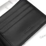 طقم محفظة ميدالية Calvin Klein جلد طبيعي اسود