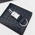 طقم محفظة Calvin Klein وميدالية جلد طبيعي اسود