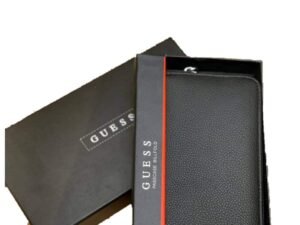 محفظة Guess جلد طبيعي اسود للنساء