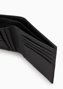 محفظة امبوريو ارماني جلد اسود للرجال