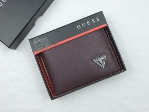 محفظة Guess جلد طبيعي بني