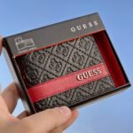 محفظة GUESS جلد طبيعي اسود