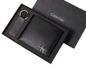 محفظة Calvin Klein جلد طبيعي اسود
