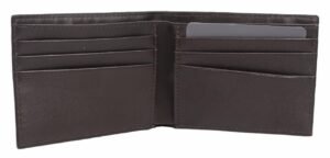 محفظة كالفن كلاين جلد طبيعي بني