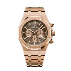 ساعة ِAudemars Piguet تعمل بعدادات بلون بنى وسير نحاسى من المعدن