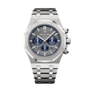 ساعة ِAudemars Piguet تعمل بعدادات بلون رصاصى وسير فضى  من المعدن