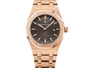 ساعة ِAudemars Piguet تعمل بعدادات بلون اسود  وسير نحاسى من المعدن