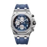 ساعه منِ Audemars Piguet تعمل بعدادات بلون ازرق وسير ازرق من المطاط كود المنتج
