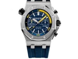 ساعه منِAudemars Piguet تعمل بعدادات بلون ازرق  وسير ازرق من المطاط