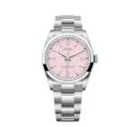ساعة رولكس Oyster Perpetual هاي كوبي بمينا وردي وسوار فضي 40 مم