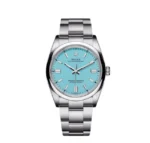 ساعة رولكس Oyster Perpetual هاي كوبي بمينا تيفاني وسوار فضي 36 مم
