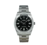 ساعة رولكس Oyster Perpetual هاي كوبي بمينا أسود وسوار فضي 36 مم