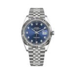 ساعة رولكس Datejust هاي كوبي بمينا أزرق وسوار فضي 41 مم