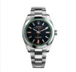 ساعة رولكس Milgauss هاي كوبي بمينا أسود وسوار فضي 40 مم
