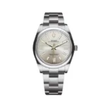 ساعة رولكس Oyster Perpetual هاي كوبي بمينا فضية وسوار فضي 34 مم