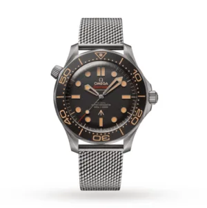 ساعة Omega Seamaster هاي كوبي أسود بسوار شبكي فضي