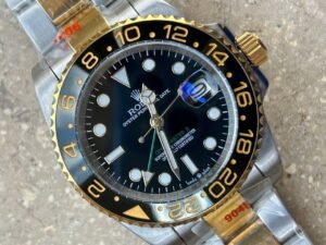 ساعة رولكس جى ام تى ماستر II ميرور اوريجينال استيك فضي & دهبي بلاطات