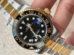 ساعة رولكس جى ام تى ماستر II ميرور اوريجينال استيك فضي & دهبي بلاطات