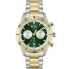 1513872-hugo-boss-watch-men-green-dial-metal-stainless-steel-silver-gold-strap-quartz-battery-analog-chronograph-santiago ساعة هوجو بوس للرجال 1513872