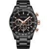 mf0187g-04-mini-focus-watch-for-men-black-dial-stainless-steel-metal-strap-quartz-battery-analog-chronograph ساعة ميني فوكس للرجال MF0187G-04