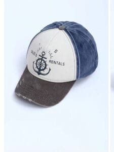 كاب بيسبول من Revin بلون ازرق وابيض وبني